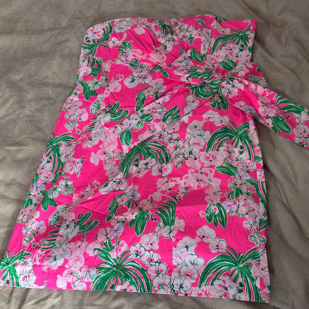 Lilly Pulitzer Pink and Green Tropical Dress